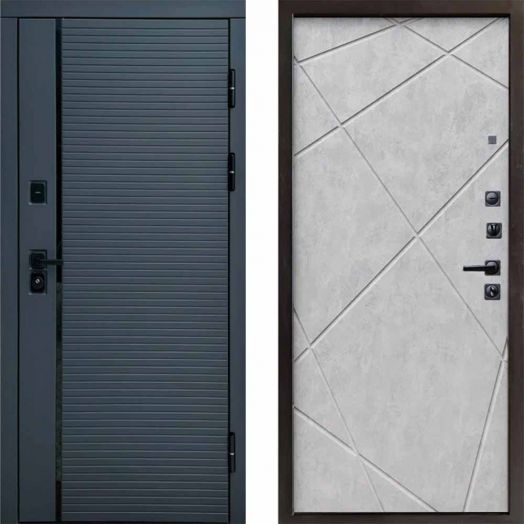 Входная дверь Termo-door Графит line - Лучи Бетон светлый
