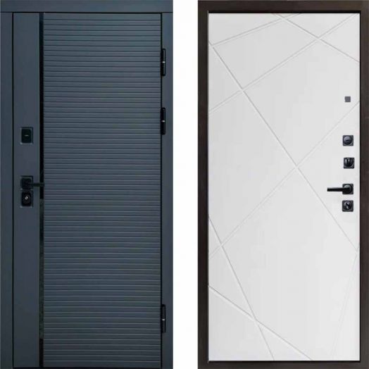 Входная дверь Termo-door Графит line - Лучи Белый