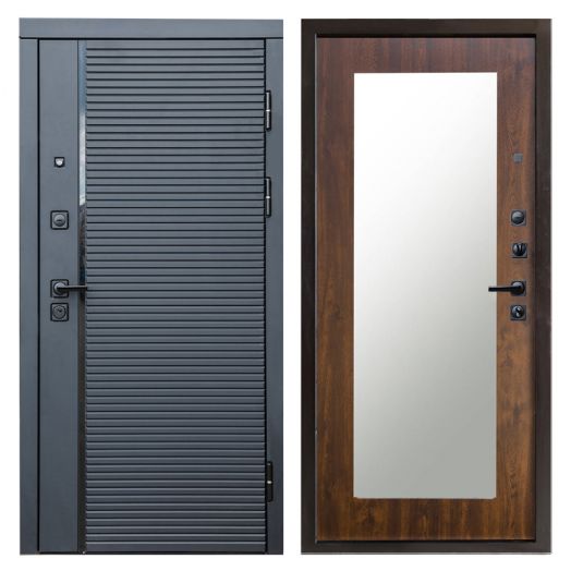 Входная дверь Termo-door Black Line - Зеркало Дуб