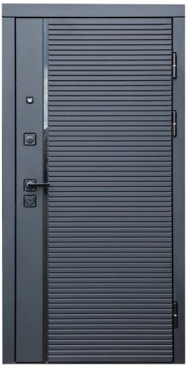 Входная дверь Termo-door Black Line - Зеркало Черный кварц+тонировка