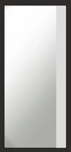 Входная дверь Termo-door Black Line - Широкое Зеркало Фацет Белый софт