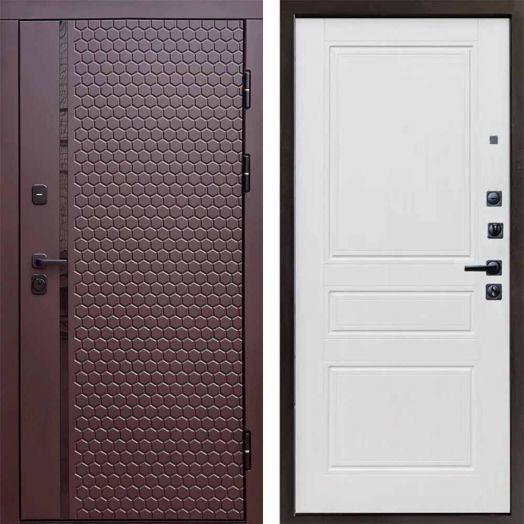 Входная дверь Termo-door Simple Шоколад - Классика Белое дерево