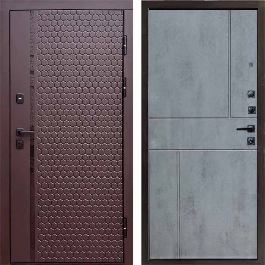 Входная дверь Termo-door Simple Шоколад - Горизонт Бетон темный