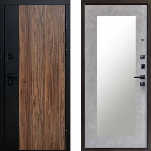 Входная дверь Termo-door Флэш - Зеркало триумф Бетон светлый