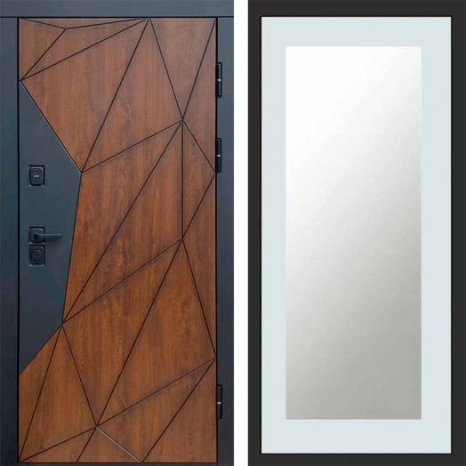 Входная дверь Termo-door Геометрия - Зеркало триумф Белый софт