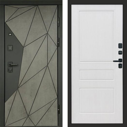 Входная дверь Termo-door Геометрия Бетон - Классик Белое дерево