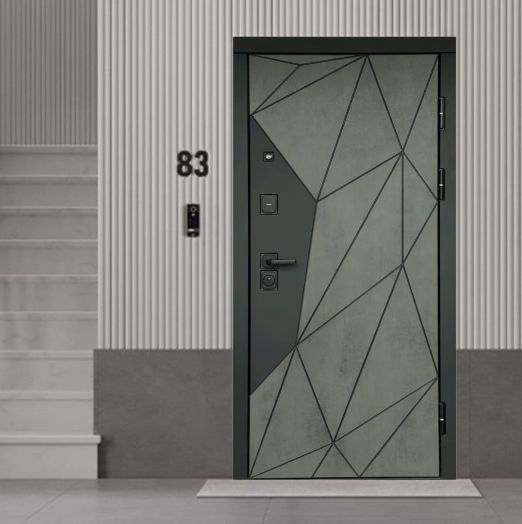 Входная дверь Termo-door Геометрия Бетон - Классик Белый софт