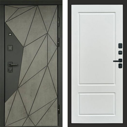 Входная дверь Termo-door Геометрия Бетон - Марсель Белый софт