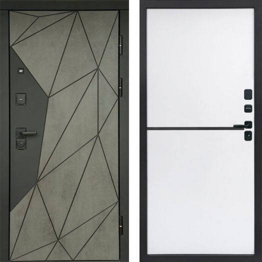 Входная дверь Termo-door Геометрия Бетон - Нео White