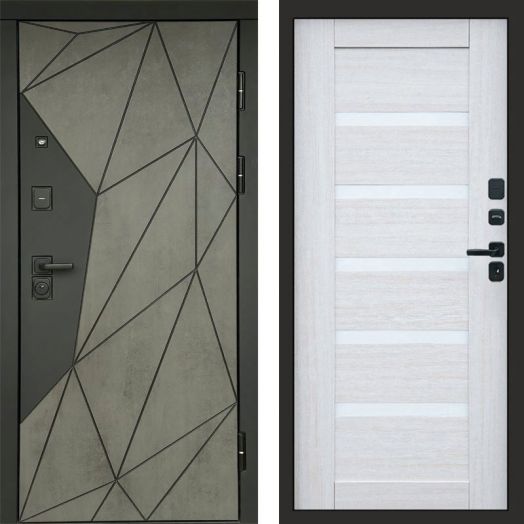 Входная дверь Termo-door Геометрия Бетон - Царга Лиственница