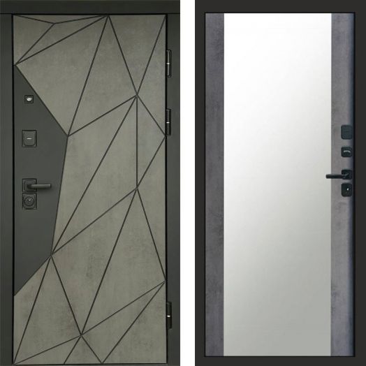 Входная дверь Termo-door Геометрия Бетон - Зеркало Бетон темный