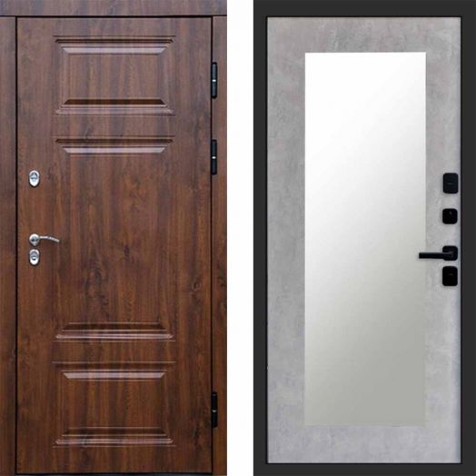 Входная дверь Termo-door Премиум Дуб - Зеркало триумф Бетон светлый