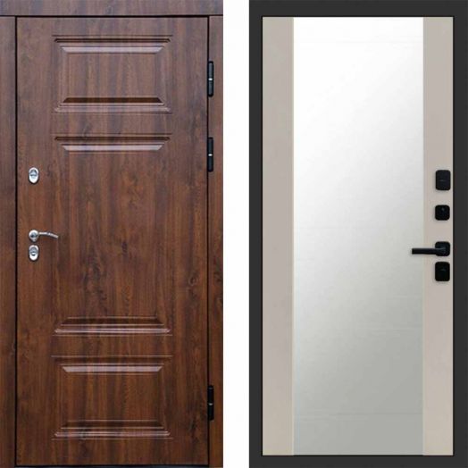 Входная дверь Termo-door Премиум Дуб - Зеркало Слоновая кость
