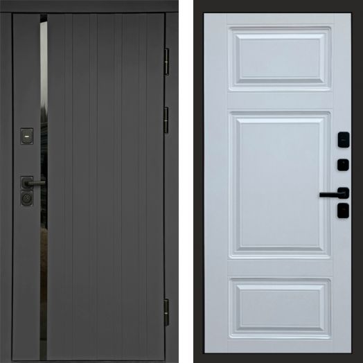 Входная дверь Termo-door Роял Графит - Лион Белый софт