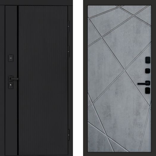 Входная дверь Termo-door Урбан Black - Лучи Бетон темный