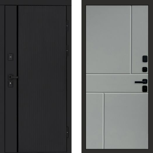 Входная дверь Termo-door Урбан Black - Горизонт Грей софт