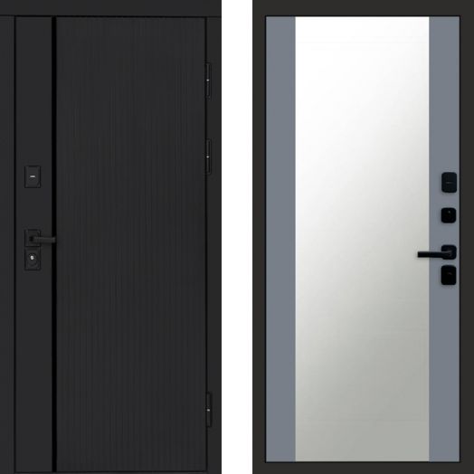 Входная дверь Termo-door Урбан Black - Зеркало Грей софт
