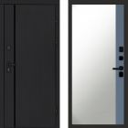 Входная дверь Termo-door Урбан Black - Широкое Зеркало Фацет Грей софт