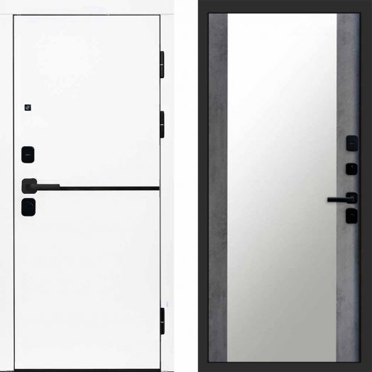Входная дверь Termo-door Тренд WHITE - Зеркало Бетон темный