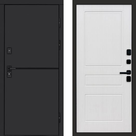 Входная дверь Termo-door Тренд Black - Классика Белое дерево