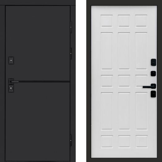 Входная дверь Termo-door Тренд Black - Спарта Белое дерево