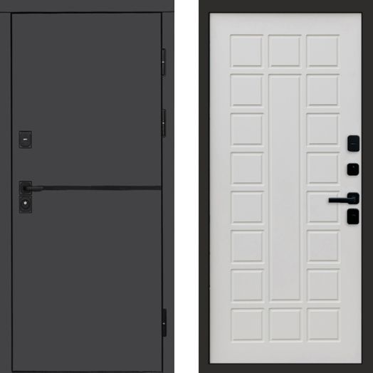 Входная дверь Termo-door Тренд Графит - Престиж Бежевый матовый