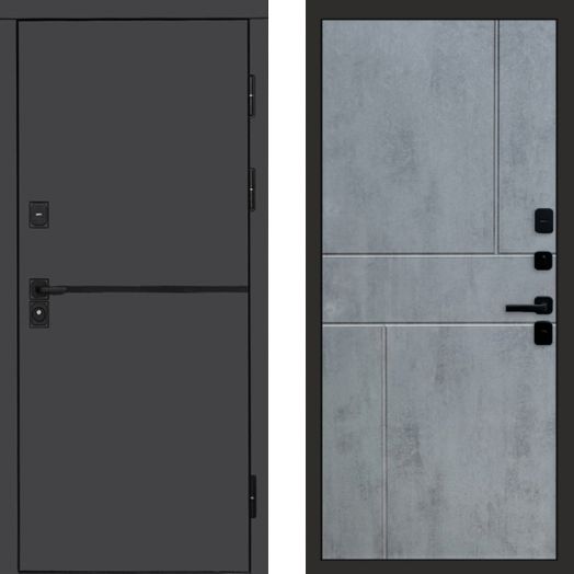Входная дверь Termo-door Тренд Графит - Горизонт Бетон темный