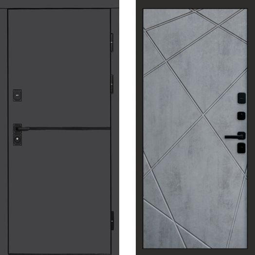 Входная дверь Termo-door Тренд Графит - Лучи Бетон темный