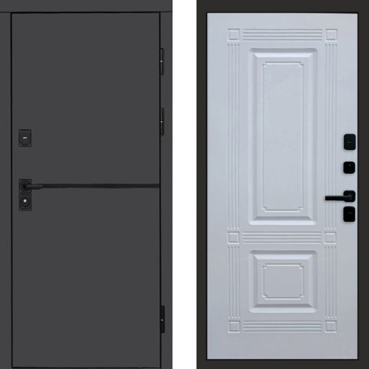 Входная дверь Termo-door Тренд Графит - Мадрид Белый софт