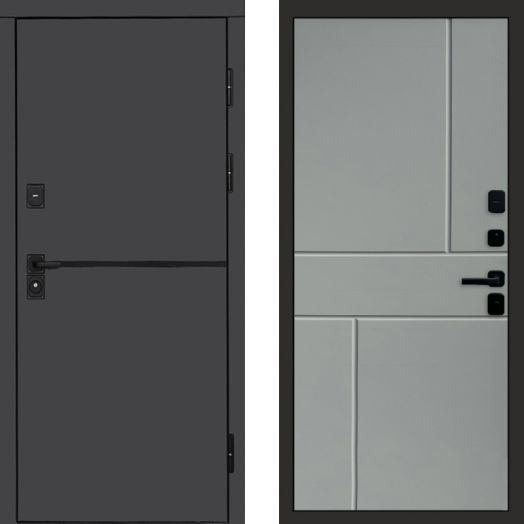 Входная дверь Termo-door Тренд Графит - Горизонт Грей софт