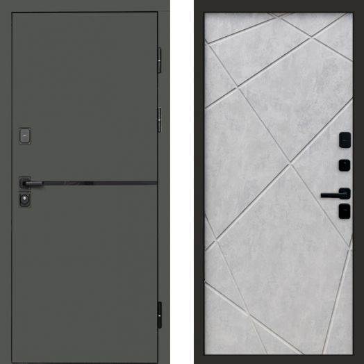 Входная дверь Termo-door Тренд Грин - Лучи Бетон светлый