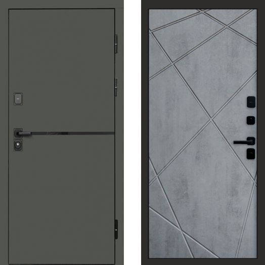 Входная дверь Termo-door Тренд Грин - Лучи Бетон темный
