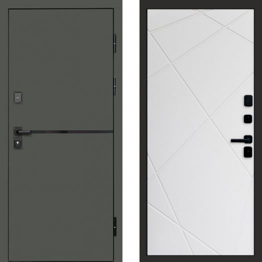 Входная дверь Termo-door Тренд Грин - Лучи Белый