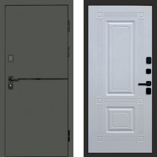 Входная дверь Termo-door Тренд Грин - Мадрид Белый софт