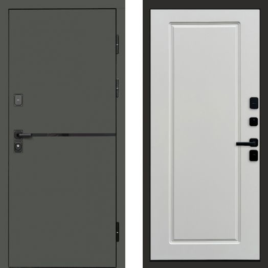 Входная дверь Termo-door Тренд Грин - Гранд Белый софт