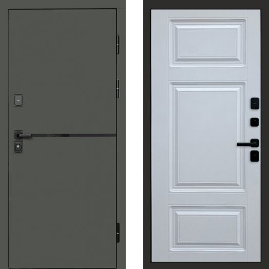 Входная дверь Termo-door Тренд Грин - Лион Белый софт