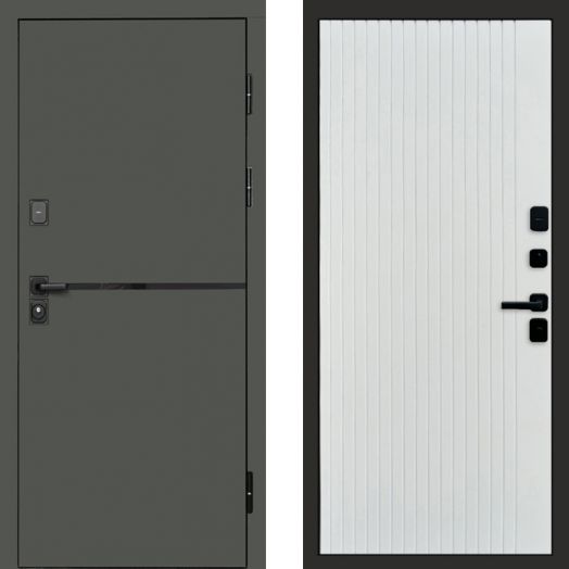 Входная дверь Termo-door Тренд Грин - FLAT Белый софт