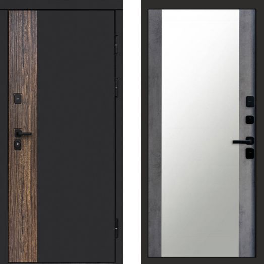 Входная дверь Termo-door ТОР - Зеркало Бетон темный