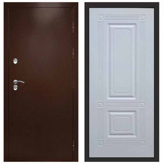 Входная дверь Termo-door Техно Медь - Мадрид Белый софт