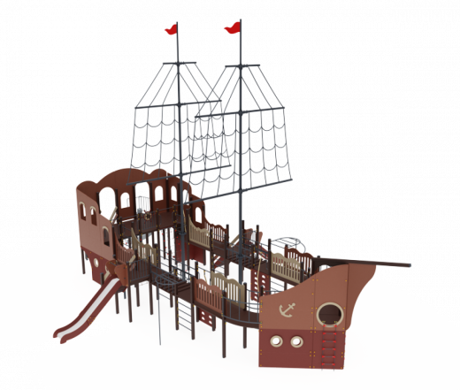 Детский игровой комплекс Флагман Горки 1200, 1500, 2000 16960х10740х10500