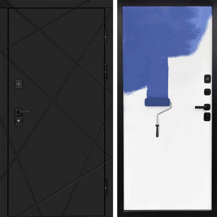 Входная дверь Termo-door Лучи Black - Грунт под покраску