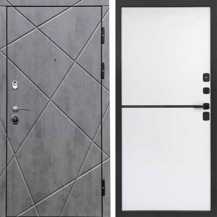 Входная дверь Termo-door Лучи Бетон - Нео White