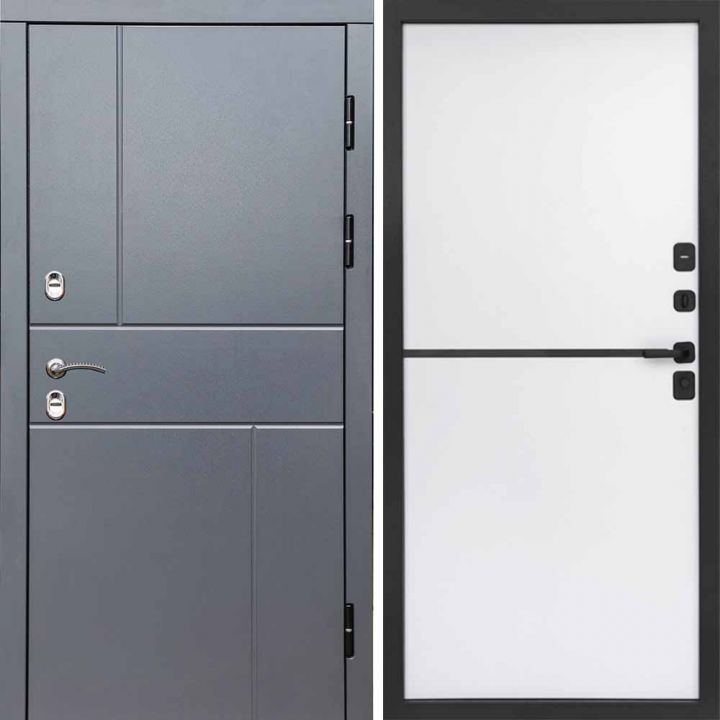 Входная дверь Termo-door Вертикаль Грей - Нео White