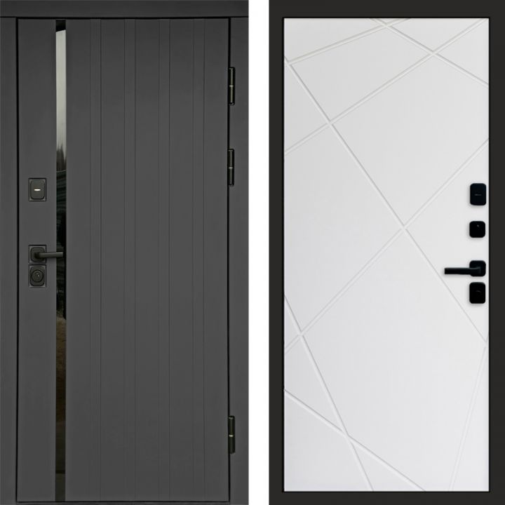 Входная дверь Termo-door Роял Графит - Лучи Белый