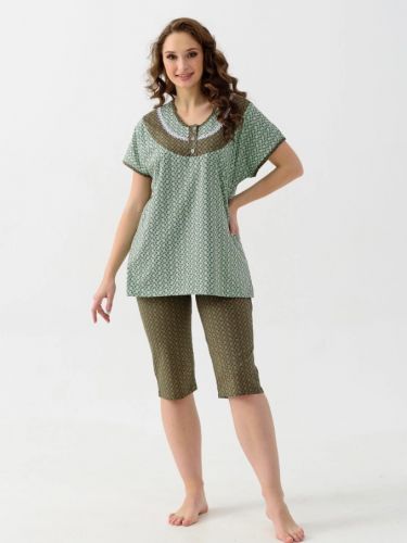 Пижама женская "Цветочек" (зеленый)
