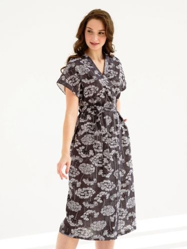 Халат женский "Луговые цветы" (графит)