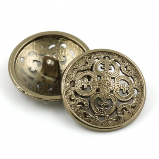 Пуговица ажурная на ножке, металл Бронзовый Разные диаметры (vbl. бронз)