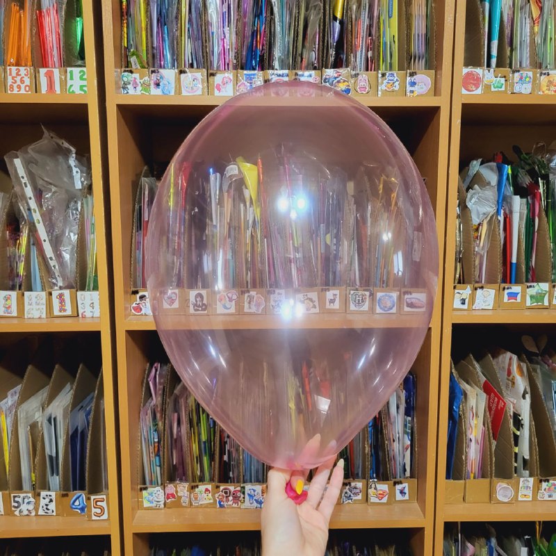 Хрустальный Розовый шар латексный с гелием