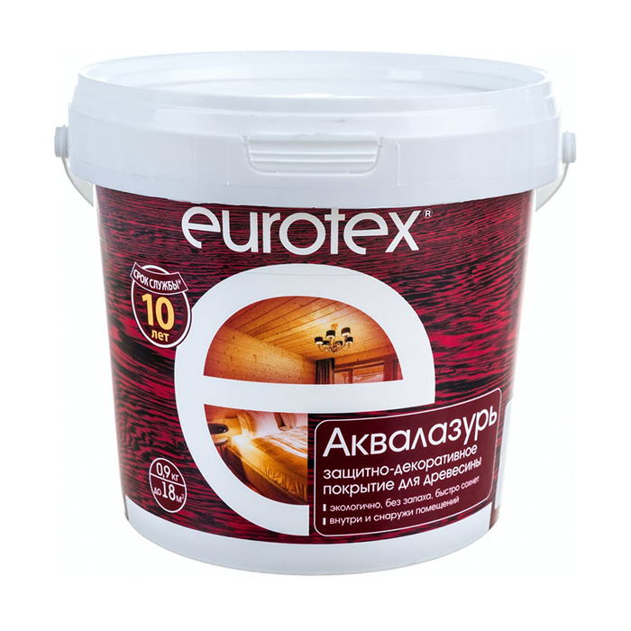 Лак акриловый АКВАЛАЗУРЬ ЕВРОТЕКС, ЗАО "НПП Рогнеда" белый, 0.9кг.