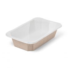 Контейнер 800мл "OCTOBOX" 226х145х50мм OSQ  с прозрачной крышкой, крафт/белый